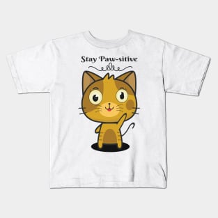 Stay Paw-sitive Kids T-Shirt